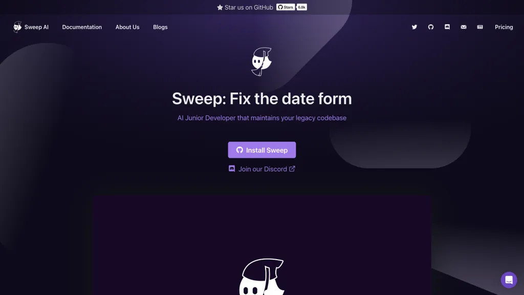 Sweep AI website