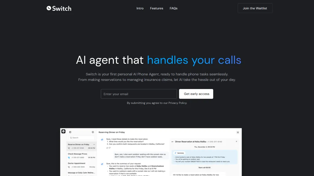 Switch AI tool screenshot