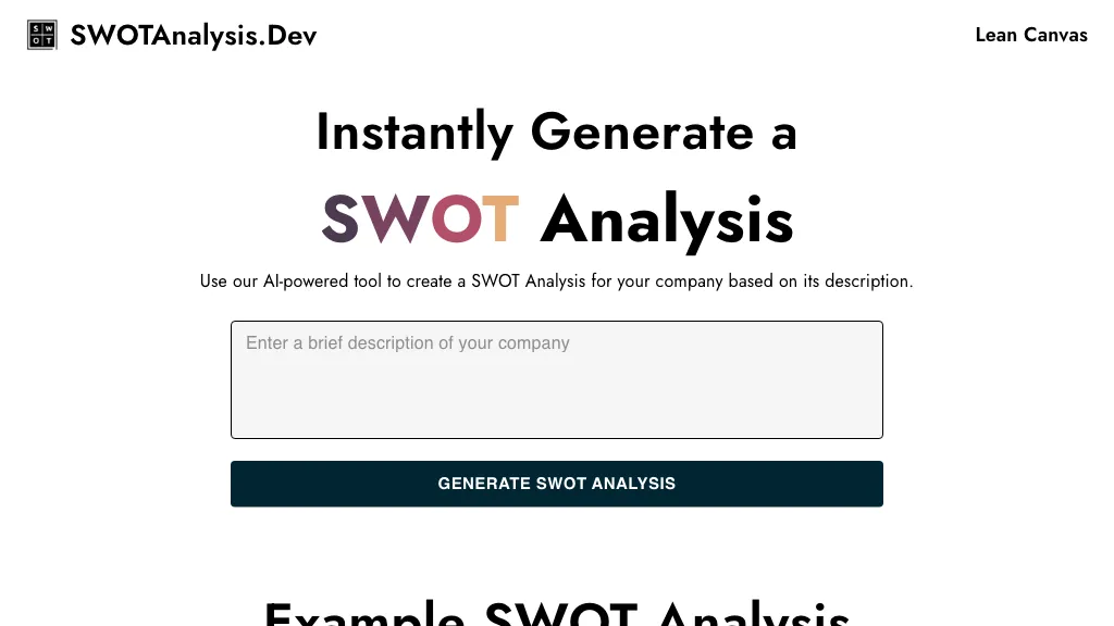 SWOT Analysis website