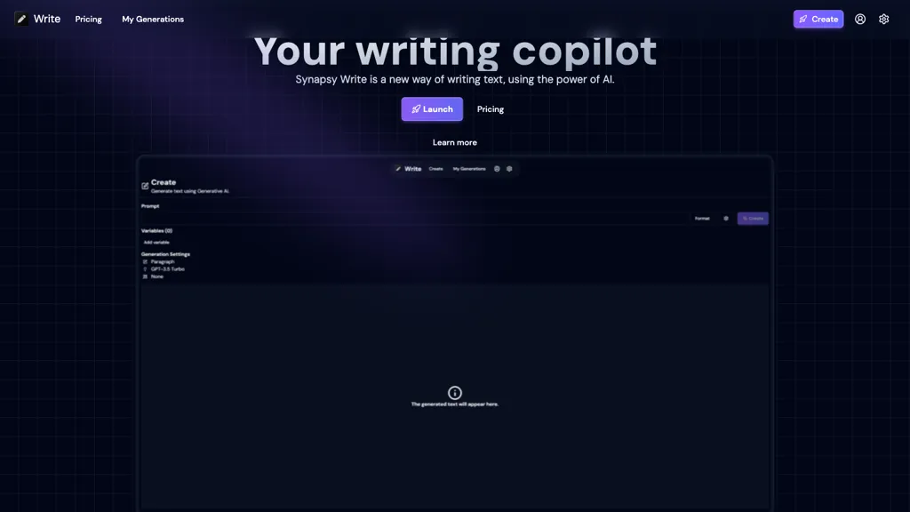 Synapsy Write website