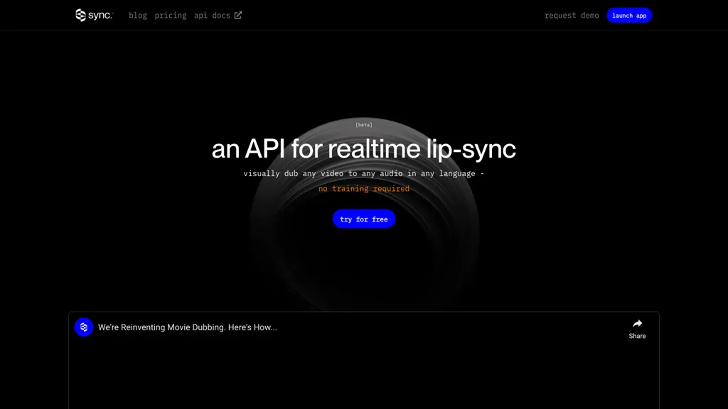 Sync Labs website