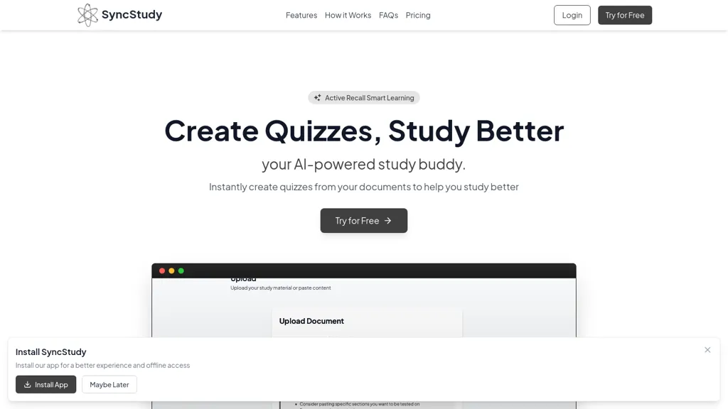 SyncStudy website