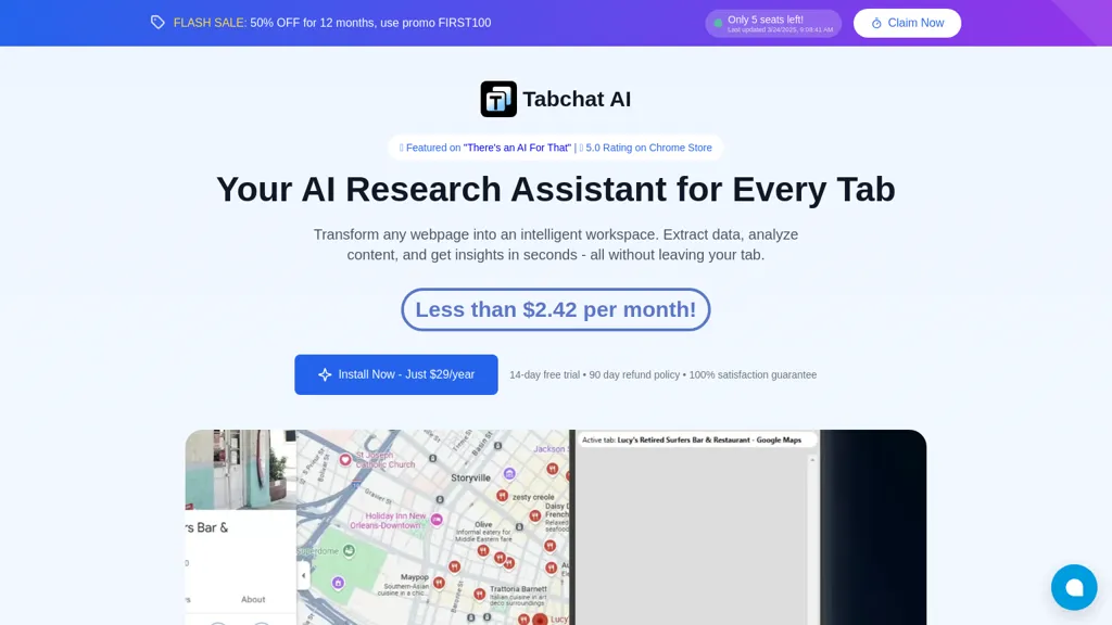 Tabchat AI website