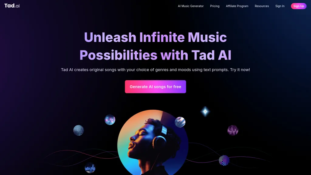 Tad AI website