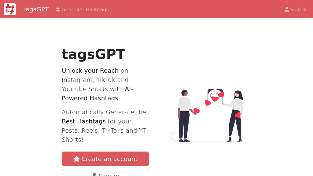 TagsGPT website