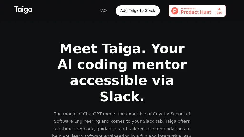 Taiga AI website