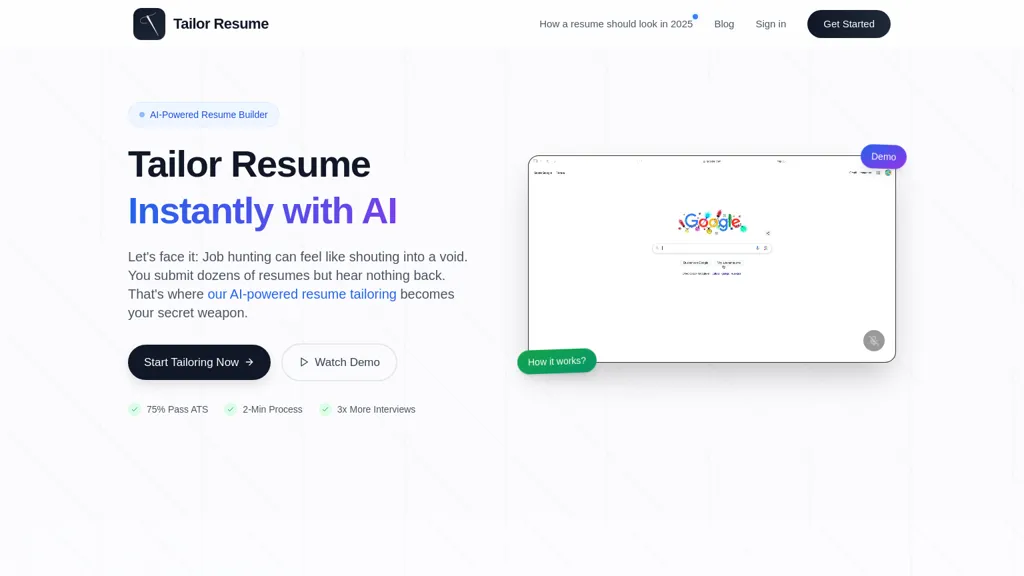 TailorCV website