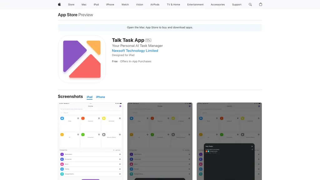 Talk Task App website