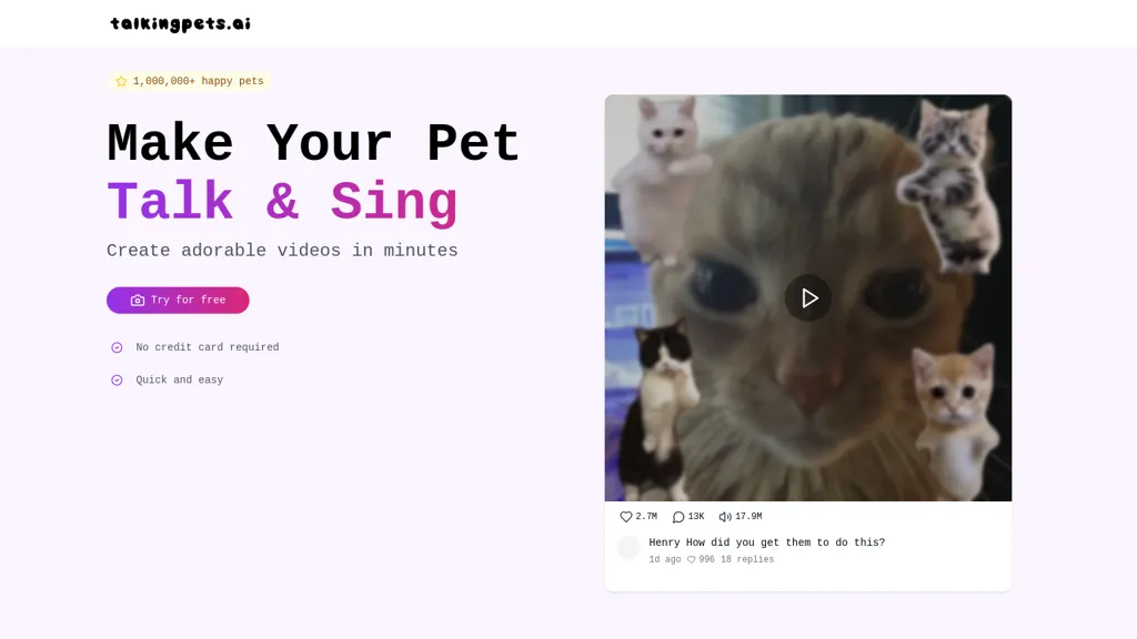 TalkingPets.ai website