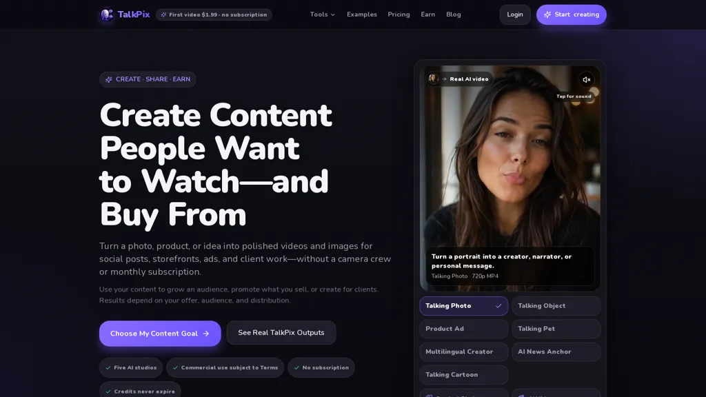 Talkpix AI AI tool screenshot