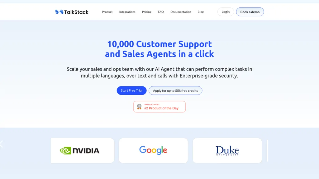 TalkStack AI website