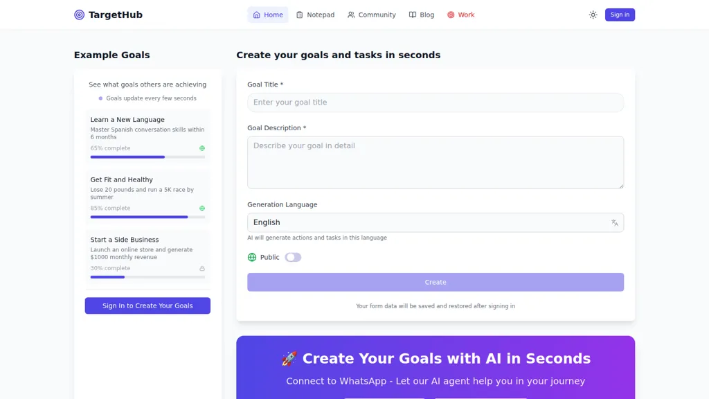 Targethub.ai AI tool screenshot