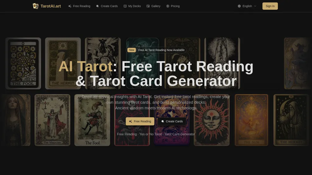 TarotAI.art AI tool screenshot