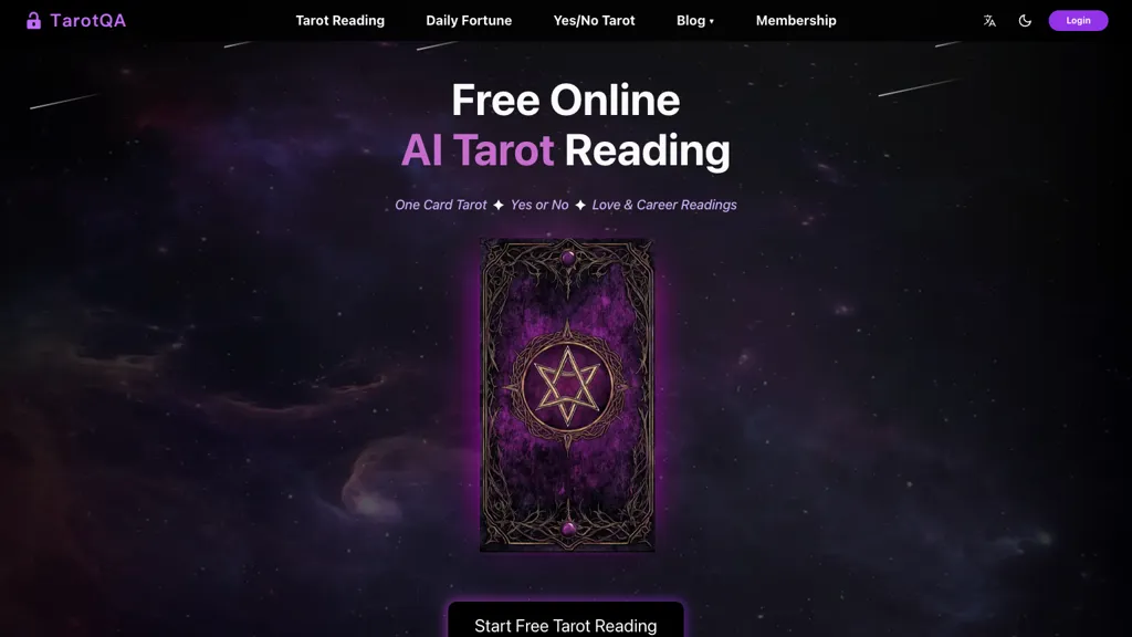 TarotQA AI tool screenshot