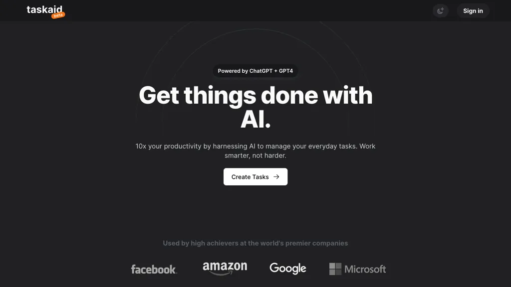 Taskaid AI website