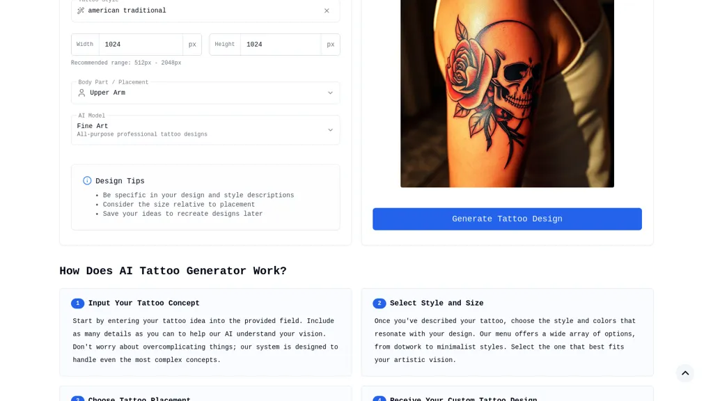 TattooGen website