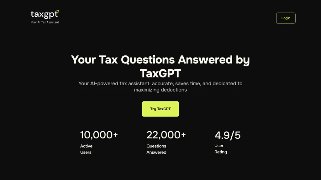 TaxGPT AI tool screenshot