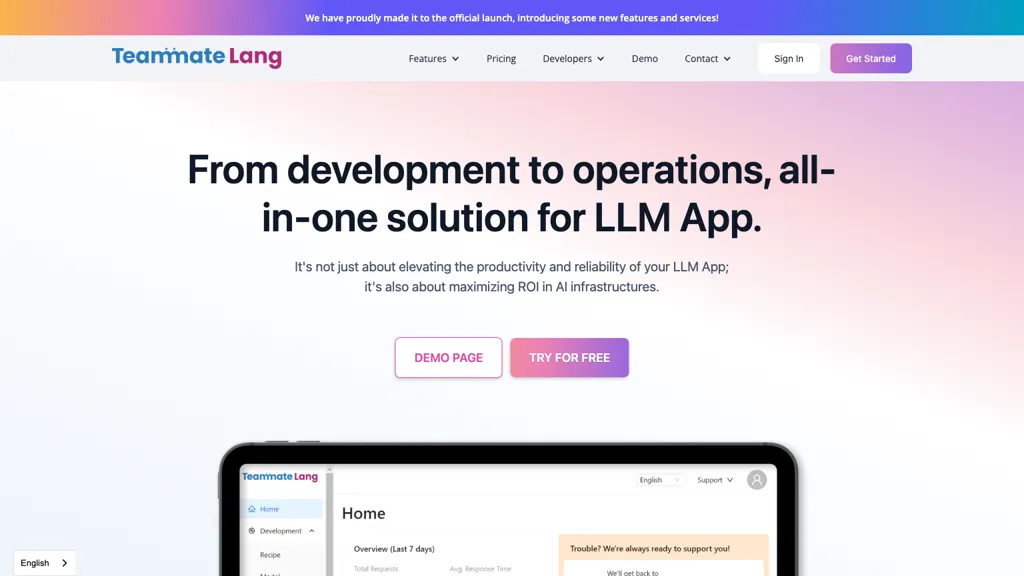 Teammate Lang website