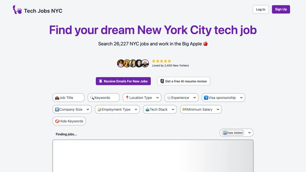 Tech Jobs NYC website