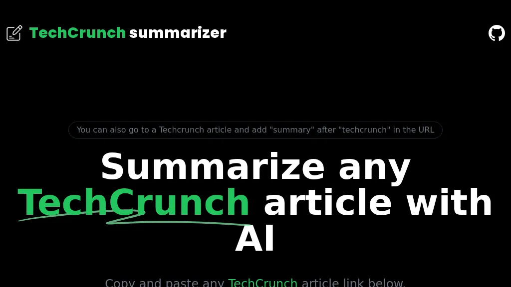 TechCrunch Summary website