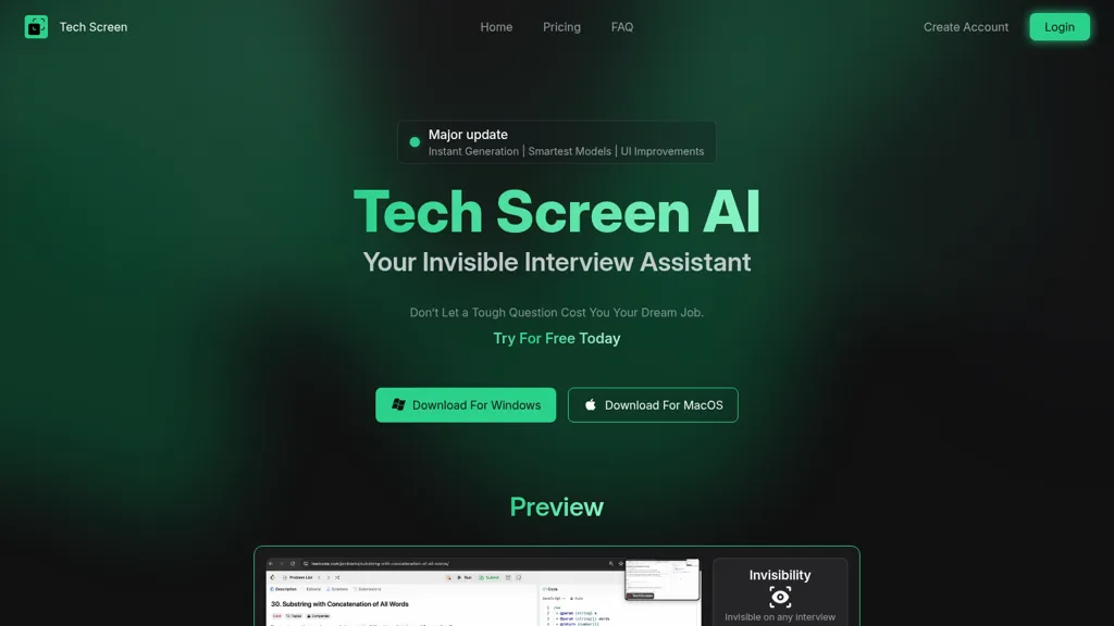 TechScreen AI tool screenshot