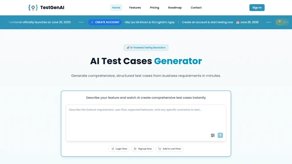 TestGenAI AI tool screenshot