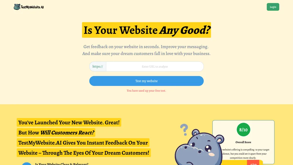 TestMyWebsite.AI AI tool screenshot