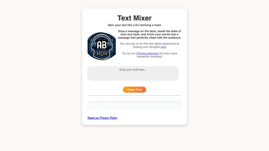 Text-Mixer website