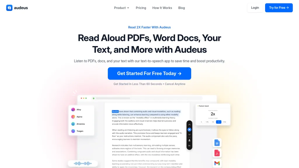 Reader by Audeus website