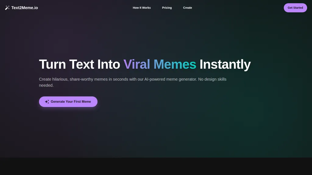 Text2Meme.io AI tool screenshot