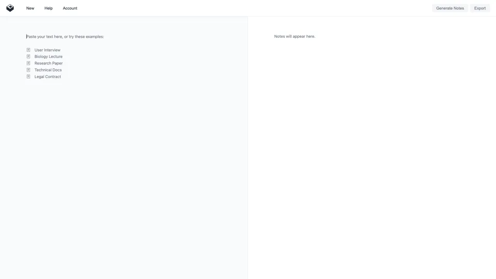 Text2Note AI tool screenshot