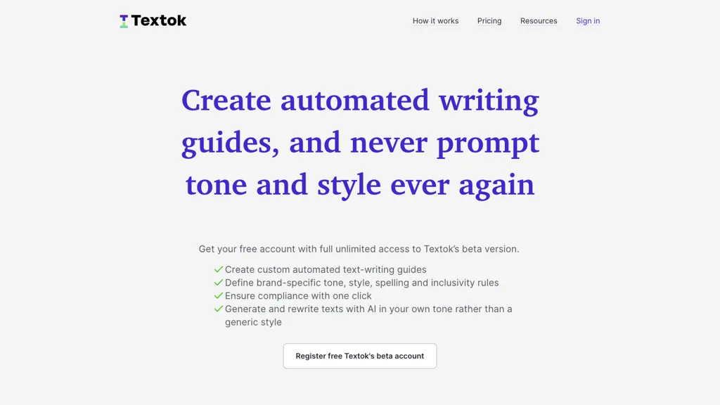 Textok website