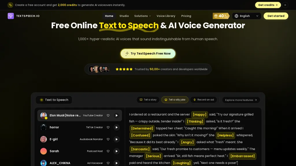 TextSpeech.IO  screenshot