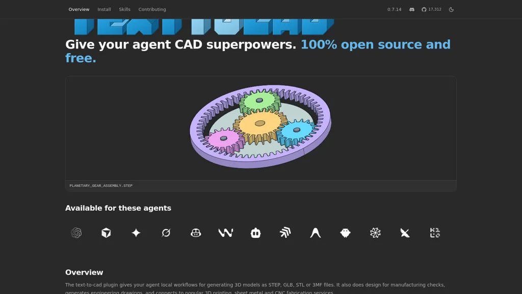 TextToCAD screenshot