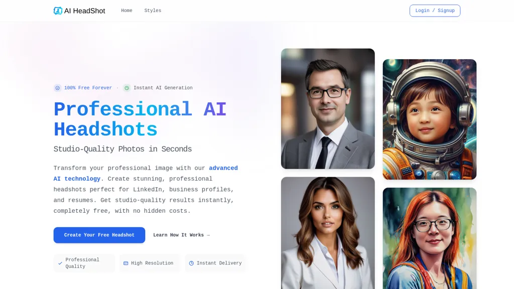 The Fastest Generator:AI-HeadShot.online website