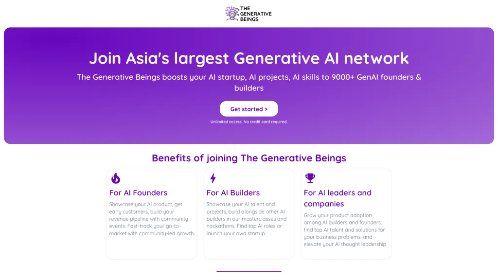 The Generative Beings AI tool screenshot
