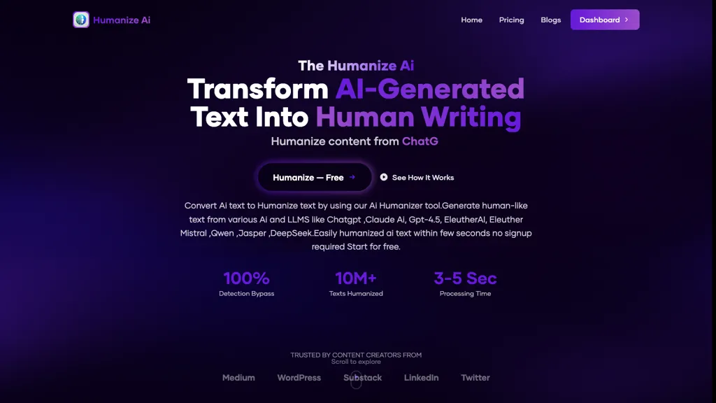 The Humanize AI AI tool screenshot