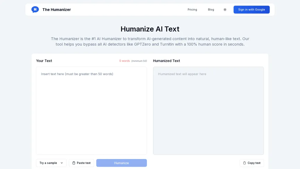 The Humanizer website
