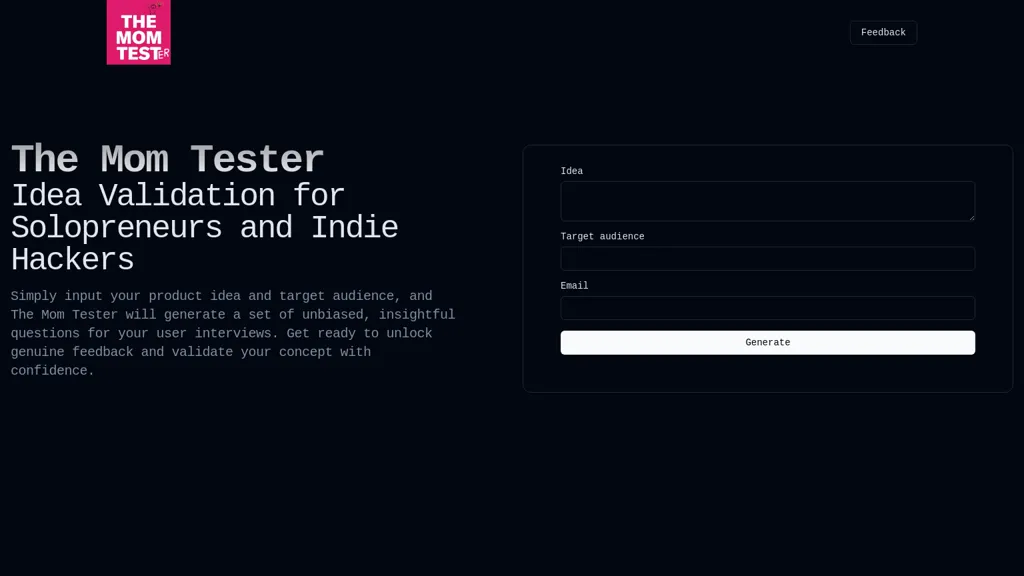 The Mom Tester website