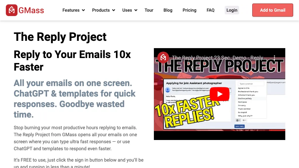 The Reply Project website