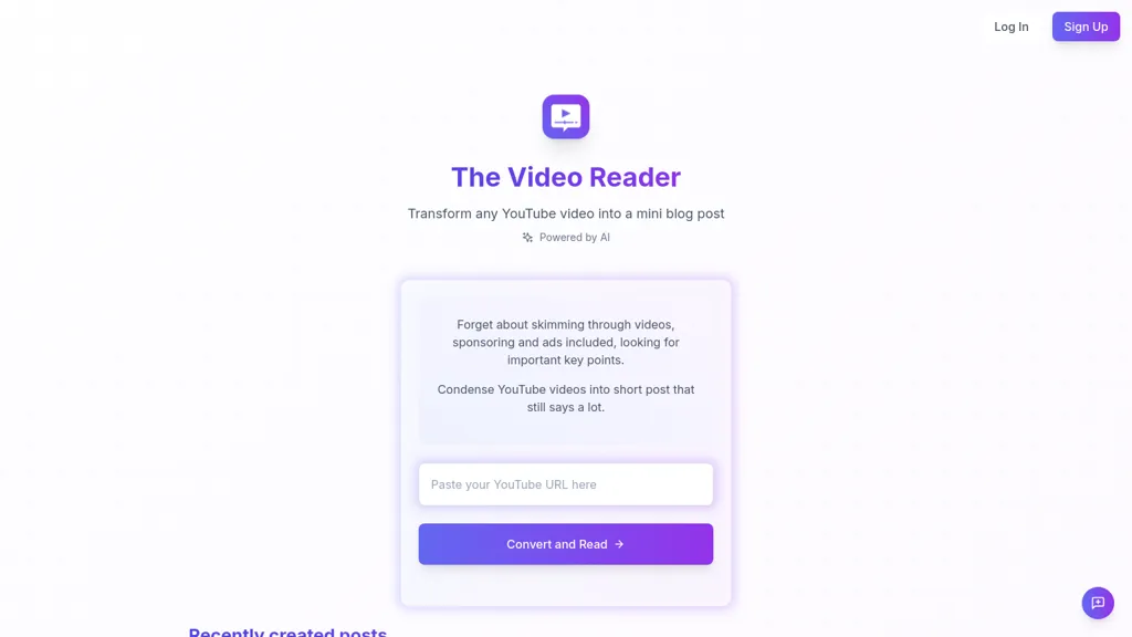 The Video Reader website