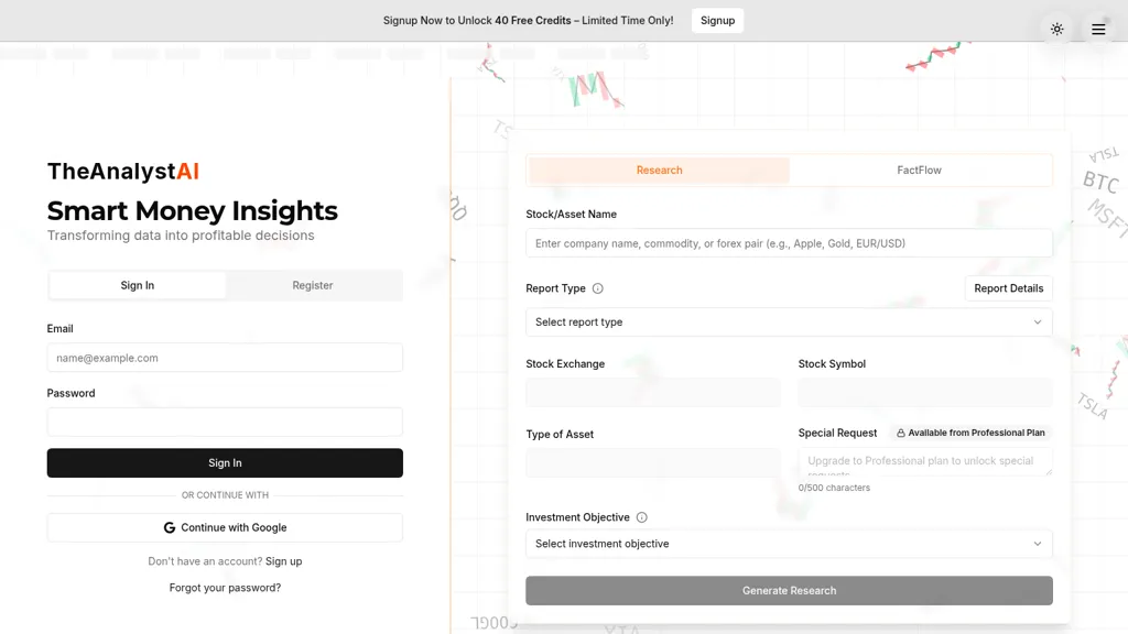 TheAnalystAI AI tool screenshot