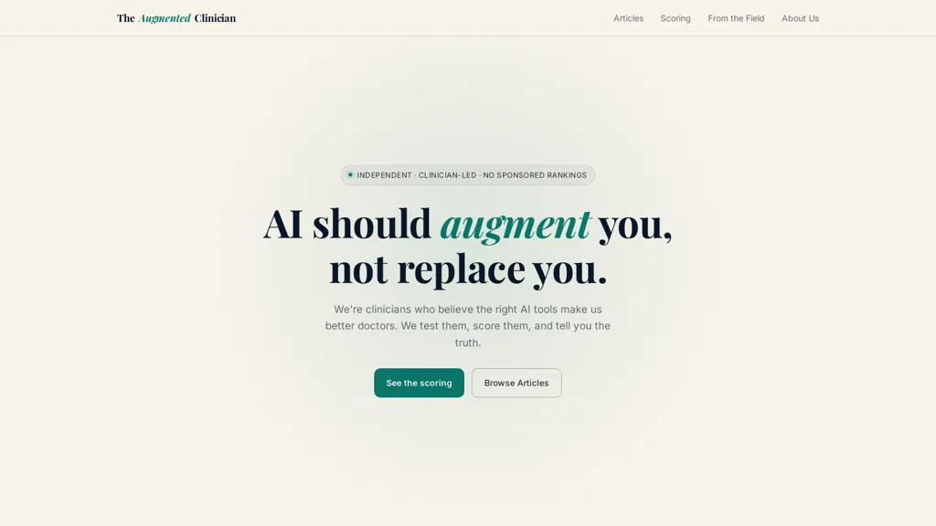 Augmented Clinician AI tool screenshot