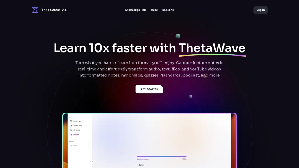 ThetaWave AI website
