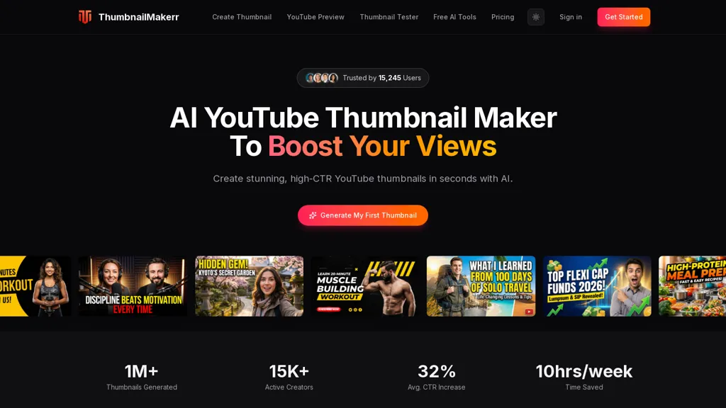 ThumbnailMakerr AI tool screenshot