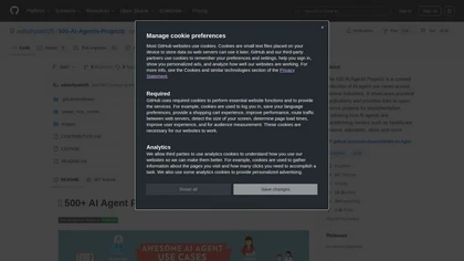 500 AI agents Projects website image