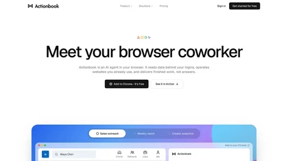 Actionbook website image