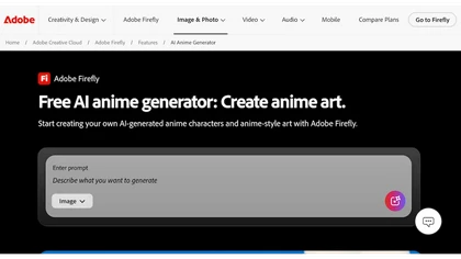 AI anime generator - Firefly website image