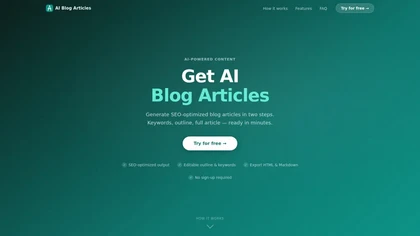 AI Blog Articles website image
