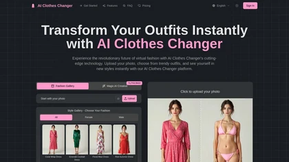 AI Clothes Changer website image